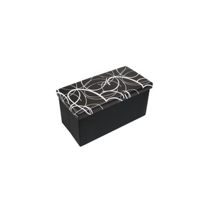 Collapsible Storage Ottoman : 30" Swirl Faux Leather