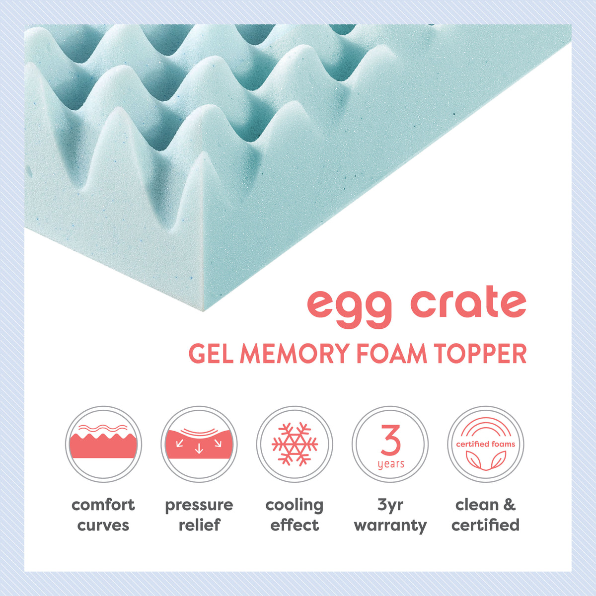Egg Crate Memory Foam : 1.5 Gel – Mellow Home