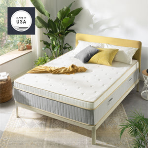 LAGOM Green Tea Cloud Top Hybrid Mattress, Made in USA : 14"