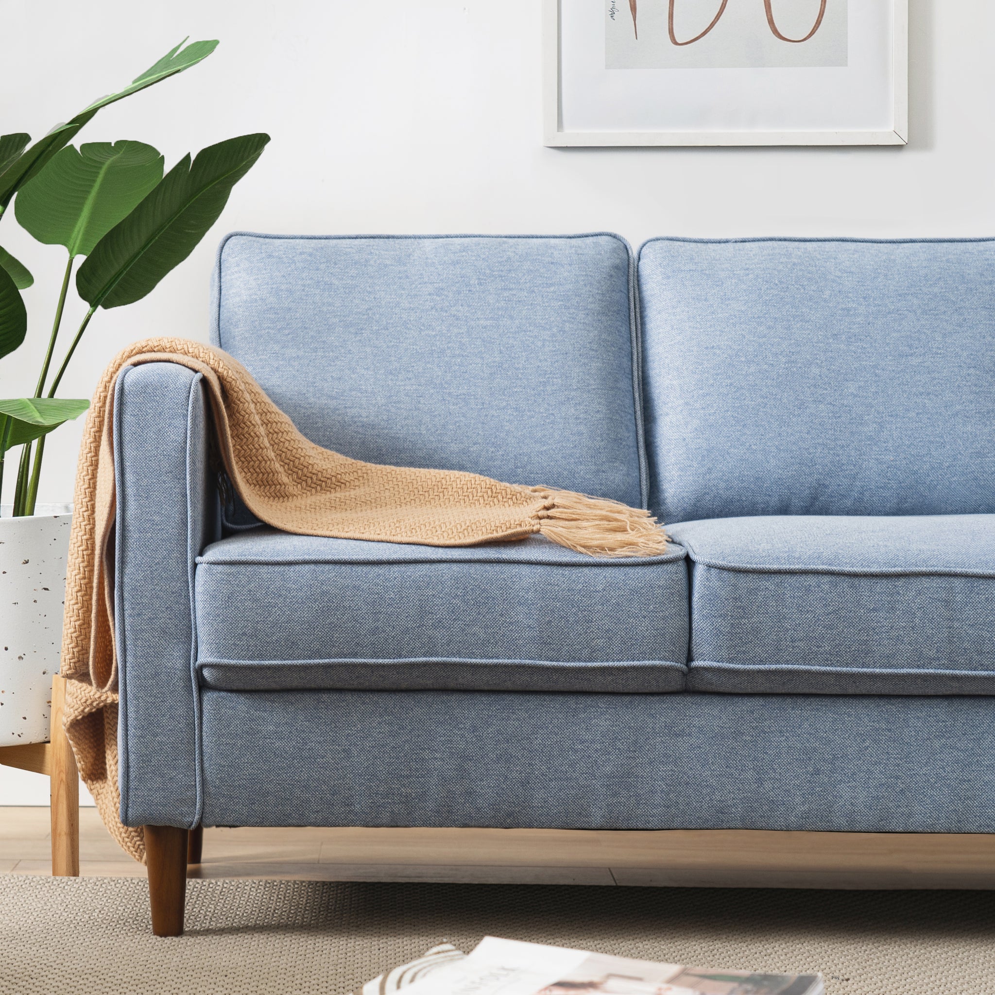 Dusty blue sofa discount