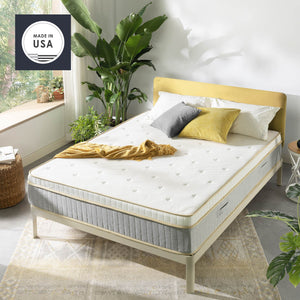 LAGOM Green Tea Cloud Top Hybrid Mattress, Made in USA : 10"